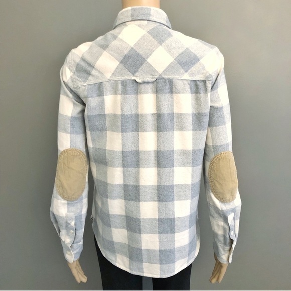 Roots Plaid Thick Casual Blue Long Sleeves Button Down Shirt Sweater Sweatshirt. - Picture 3 of 16